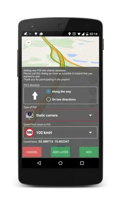 Speed camera radar android App screenshot 1